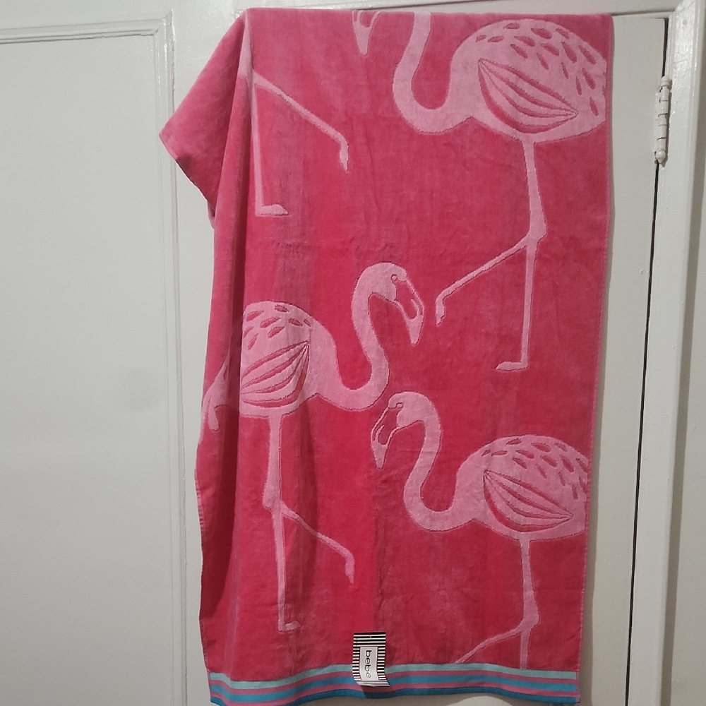 bebe Pink Flamingo Beach Towel